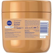 Nemlendirici El ve Vücut Bakım Kremi Cocoa Butter 400 Ml,72 Saat Nemlendirici,kakao Yağı,e Vitamini,kakao Kokusu