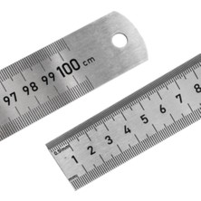 Çelik Cetvel Seti, Düz Metal Cetvel 3 Adet (30-50-100 Cm) Metalik