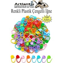 Çengelli Iğne 100 Lü 1 Paket Örgü Ayracı Renkli Oval Çengelli Iğne Klips Ilmek Sabitleyici Belirleyici Ip Tutucu