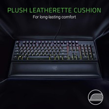Wrist Rest - Bilek Desteği Ergonomik Suni Deri Klavye Bilek Desteği (Peluş Deri Yastık, Kaymaz Lastik Ayaklar, Tüm Tam Boyutlu Klavyelerle Uyumlu) Siyah