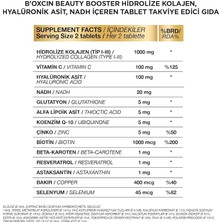 Beauty Booster – Nadh, Tip I-Iıı Kolajen, C Vitamini, Hyalüronik Asit, Biotin, Koenzim Q10 ve Çinko Içerikli Gıda Takviyesi – 60 Tablet