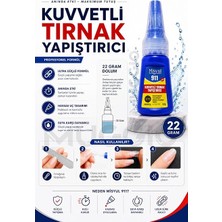 911 Kuvvetli Takma Tırnak Tips Yapıştırıcı, 22GR, Lacivert Şişe
