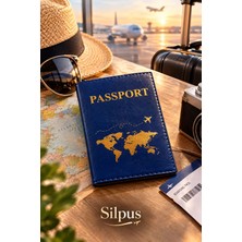 Silpus Deri Pasaport Kılıfı Lacivert
