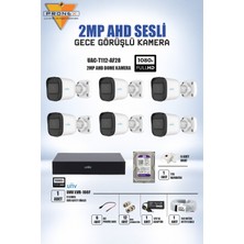 Uniwiz Unv 6'lı 2mp Ahd Gece Görüşlü Sesli Kamera Seti