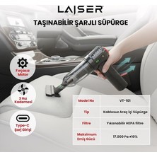 Katlanabilir LED Ekranlı 17.000 Pa 3 In 1 Çekme-Vakum-Üfleme Özellikli Şarjlı Araç Süpürgesi