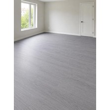 Pvc Zemin Kaplama Ahşap Desen Keçeli Kalın Yer Zemin Döşemesi Mineflo Soba Altı Parke Desen Yer Muşambası Parke, Gri - 200X200