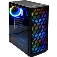 Str Store X-Drive 4 Adet Rgb Fanlı Mesh Panel Şeffaf Temperli Cam Gaming Oyuncu Bilgisayar Kasası (0, Watt)