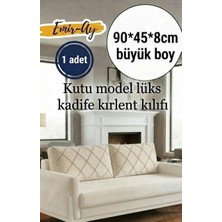 Emir-Ay@hometeks Kutu Model  Kapitoneli Büyük Boy Sırt Minderi ,kırlent Kılıfı , Yastık Kılıfı ( Leke Tutmayan Silinebilir Kadife )