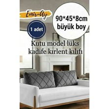 Emir-Ay@hometeks Kutu Model  Kapitoneli Büyük Boy Sırt Minderi ,kırlent Kılıfı , Yastık Kılıfı ( Leke Tutmayan Silinebilir Kadife )