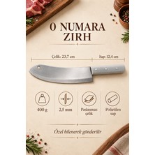 Keskin Adam No:0 25CM. Zırh Paslanmaz Çelik Bursa Satır Kıyması Kebap Adana Urfa Et Doğramak Için Tek Saplı Çift El (Bilenmiş - Ağzı Açılmış)