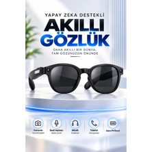 Raylax Yapay Zeka Destekli Akıllı Güneş Gözlüğü 8 Mp Kamera 1080P Video Kayıt Sesli Asistan Anlık Çeviri Bluetooth Müzik Dinleme ve Telefon Görüşmesi