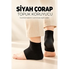 Mucit Home Siyah Topuğu Silikon Nemlendirici Topuk Çorabı 1 Çift  Çatlak Nasır Nemlendirici Çorap
