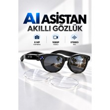 Raylax Aı Asistan Akıllı Kameralı Gözlük 8 Mp Kamera 1080P Video Yapay Zeka Sesli Asistan ve Çeviri Özelliği Stereo Ses