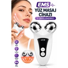 Raylax Ems Yüz Masaj Cihazı V Şekillendirici LED Ekranlı Isı Terapili Titreşimli 360° Çift Başlıklı Cilt Bakım Aleti