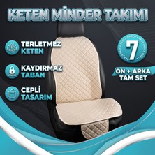 Gök Tr Toyota Camry Uyumlu Bej Keten Oto Koltuk Minderi 7'li Set