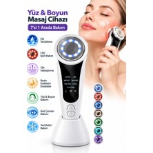 Raylax 7’si 1 Arada Yüz ve Boyun Masaj Cihazı LED Işıklı Cilt Bakım ve Yüz Temizleme Aleti Şarj Standlı