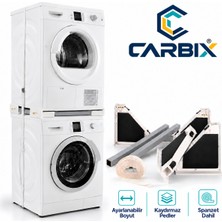 Carbix Çamaşır Makinesi Kurutma Makinesi İstifleme Aparatı-Kiti Bosch Siemens Beko Tüm Markalar İçin Ayarlanabilir