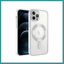 Bt Teknik iPhone 13 Pro Uyumlu Kılıf Kross Magneticsafe Kapak - Gümüş Bez