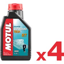 Akamarin Motul Marine Outboard Tech 2t 2 Zamanlı Tekne Motor Yağı 1 L 4 Adet