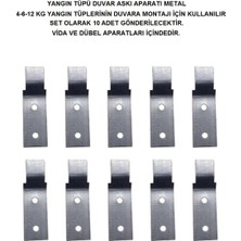 Ünal Grup Yangın Tüpü Metal Askı Aparatı Metal 10'lu Set Vida Dübel Dahil Ofis Uyumlu