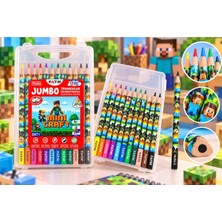 Fatih Mini Craft Jumbo Üçgen Kuru Boya Kalemi 12 Renk Sert Plastik Kutulu