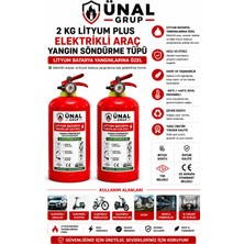 Ünal Grup 2 Adet 2 kg Elektrikli Araç Lityum Yangın Söndürücü Kkt Yangın Tüpü