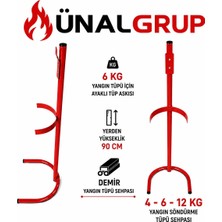 Ünal Grup 2 Adet Yangın Tüpü Sehpası .4-6-12KG Uyumlu. Demir Yangın Tüpü Sehpası. Kırmızı Yangın Tüpü Sehpası
