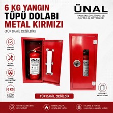 Ünal Grup 6 kg Yangın Tüpü Dolabı Metal Kırmızı Yangın Söndürücü Kabini (Tüp Dahil Değildir)