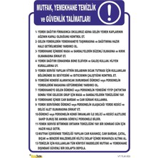 Ünal Grup Yemekhane Talimatı Uyarı Levhası 5X25 cm Dekota Ikaz Tabelası Kapı Duvar