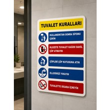 Ünal Grup Tuvalet Kuralları Uyarı ve Yönlendirme Levhası 25X35 cm Dekota Pvc Uv Baskı Kolay Montaj