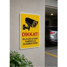 Ünal Grup 24 Saat Kamera ile Izlenmektedir Uyarı Levhası Pvc 25X35 cm Kolay Montaj Ikaz Tabelası