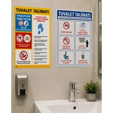 Ünal Grup 2 Adet Wc Tuvalet Uyarı Levhası 25X35 cm Pvc Ikaz Tabelası Kapı Duvar
