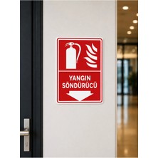 Ünal Grup Yangın Söndürücü 12X25 cm Pvc Uyarı Levhası Ikaz Tabelası Kapı Duvar