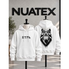 Nuatex Kurt Baskılı Unisex 3 Iplik Şardonlu Regular Kalıp Kapüşonlu Kanguru Cepli Sweatshirt