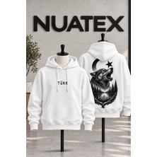 Nuatex Kurt Baskılı Unisex 3 Iplik Şardonlu Regular Kalıp Kapüşonlu Kanguru Cepli Sweatshirt