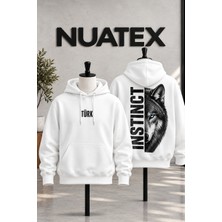 Nuatex Kurt Baskılı Unisex 3 Iplik Şardonlu Regular Kalıp Kapüşonlu Kanguru Cepli Sweatshirt