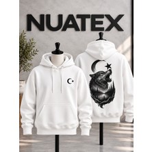 Nuatex Kurt Baskılı Unisex 3 Iplik Şardonlu Regular Kalıp Kapüşonlu Kanguru Cepli Sweatshirt