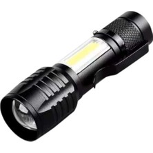 Magicool Wison WS-5454 Taktik El Feneri USB Şarj Edilebilir Kamp Feneri Cob Zumlanabilir Mini Taşınabilir El Feneri