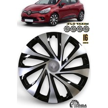 YONGA OTO AKSESUAR Toyota Corolla 16 Inç Jant Kapağı 4'lü Set Siyah Gümüş + 4 Amblem + 8 Cırt Kelepçe