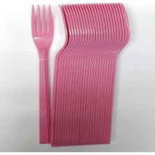 Arya Flowers Garden 3 Paket 25'li Plastik Çatal Pembe - Parti Çatalı