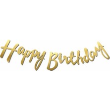 Arya Flowers Garden 3 Paket Kaligrafi Banner Gold Happy Birthday - Doğum Günü Süsü