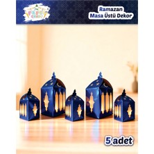 Arya Flowers Garden 2 Paket Masa Üstü Dekor Ramazan Temalı Lacivert - Parti Süsü