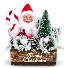 Arya Flowers Garden Alm Masa Süsü Noel Babalı 19X15 cm - Yılbaşı