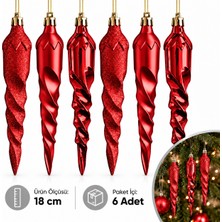Arya Flowers Garden 18 cm Kırmızı Sarkıt Ağaç Süs 18'li - Yılbaşı Süsü