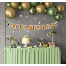 Arya Flowers Garden 2 Paket Özel Kesim Banner Happy Safari Temalı - Parti Süsü
