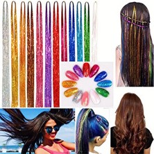 Arya Flowers Garden 2 Paket 6'lı Simli Peruk Saç Karışık - Parti Peruğu