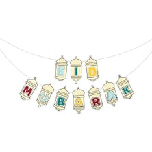 Arya Flowers Garden 3 Paket Cartoon Eid Mubarak Banner - Parti Süsü