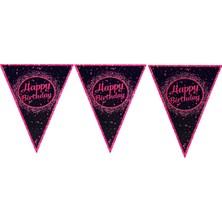 Arya Flowers Garden 5 Paket Üçgen Flama Fuşya Happy - Parti Süsü