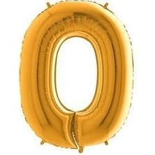 Arya Flowers Garden Gold 0 Rakam 40 Inç 100 cm Folyo Balon - Parti Balonu