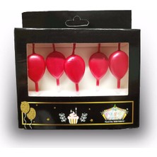 Arya Flowers Garden 3 Paket 5'li Kırmızı Balonlu Mum - Parti Balonu